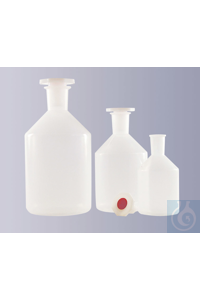 Steilbrustflasche, PP, enghals, mit PE Stopfen NS 14/23, 100 ml Steilbrustflasche, PP, enghals,...